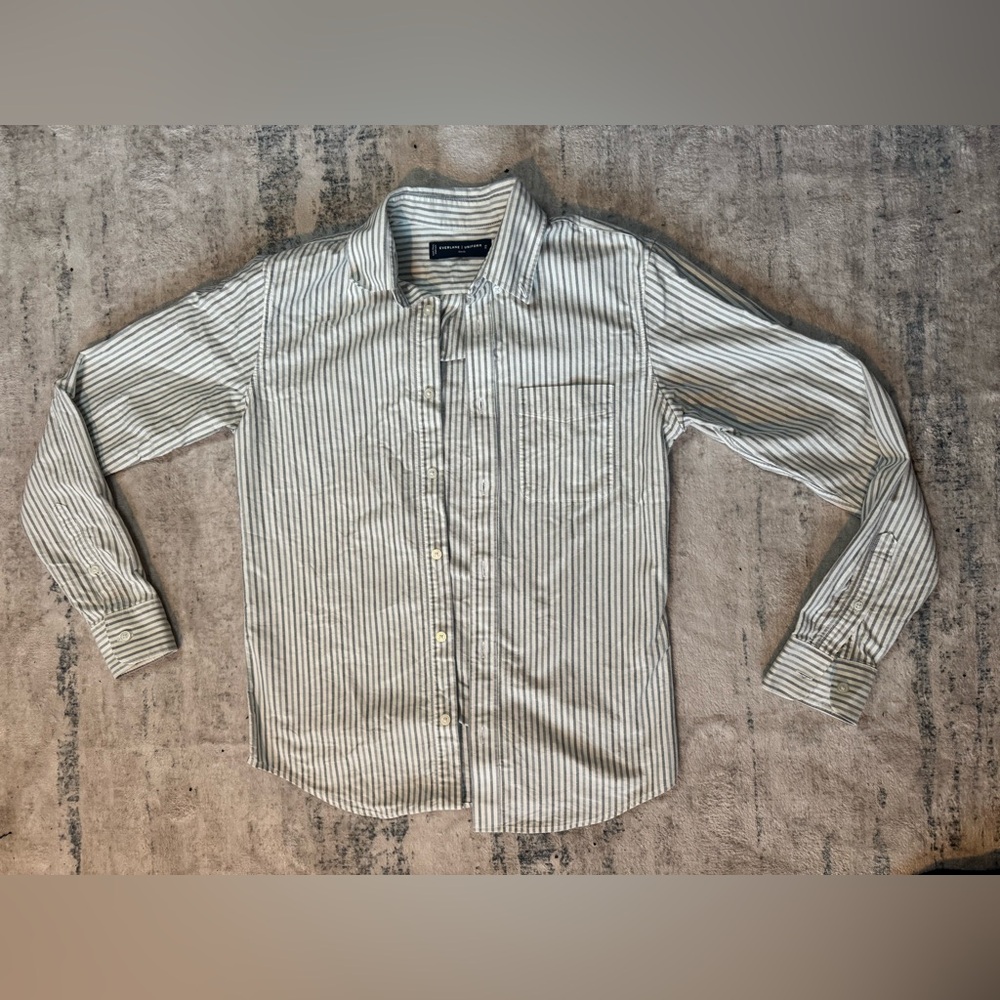 Everlane Men's Blue Striped Button Down Shirt - Picture 5 of 5